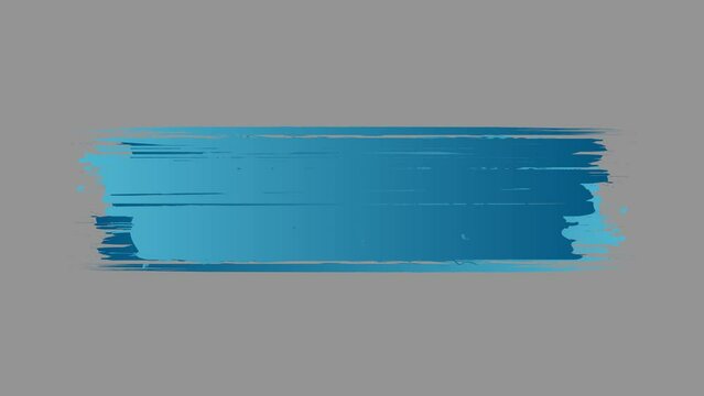 Animated Blue Gradient Paint Brush Stroke Motion Graphic 4K MOV Template with Transparent Background