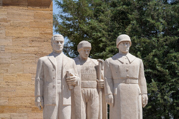 Anıtkabir, the tomb of Atat&uuml;rk and statues of that mousaleum