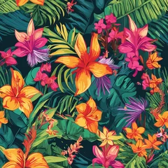 Fotobehang pattern with flowers © poorbike