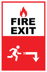 Fire Exit. Signage of fire exit.