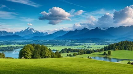 A Chiemsee landscape with a vibrant sky - 665810578