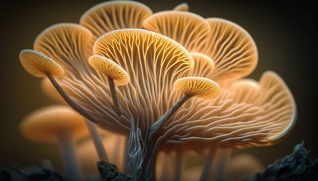 close-up of orange cap mushroom design illustration