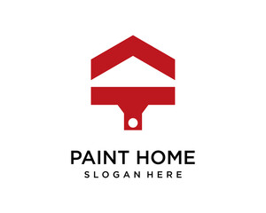 red painting home logo design template