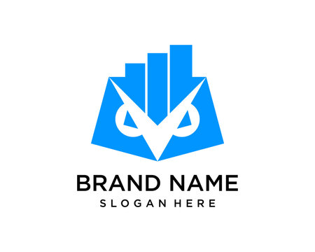 blue owl invest or trade logo design template