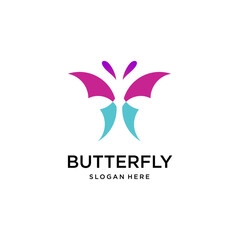 beauty modern butterfly logo design template