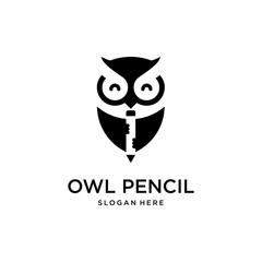 owl pencil academy logo design template
