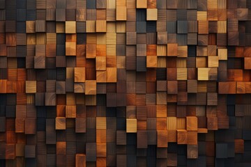 Wood squares background - generative ai