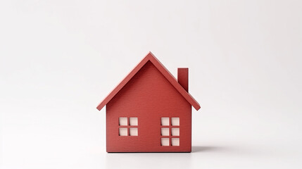 Obraz premium Model of a red house on a white background. Real estate concept