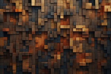 Wood squares background - generative ai