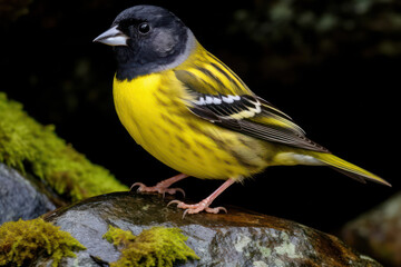 Obraz premium A colorful bird delicately crafting its nest, accompanied by the melodious sounds of nature, as it skillfully weaves together a harmonious arrangement of twigs, grass, and feathers. A symphony of nest