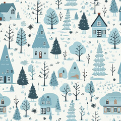 seamless pattern with christmas trees