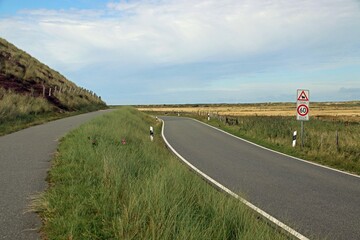  Strasse auf dem Lister Ellenbogen Insel Sylt