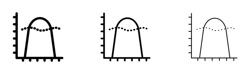 Average vector thin line icon set. standard curve average vector symbol for web ui designs