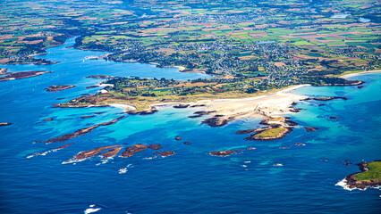 brest fnistere in french britania atlantic ocean coastline between le conquet and vierge island - obrazy, fototapety, plakaty