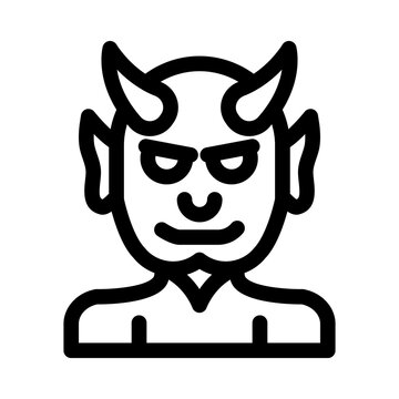 recommend clip art: Devil icon on White Background. Halloween line icons collection. Vector illustration.