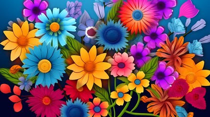 Fototapeta na wymiar Colorful flowers in spring garden