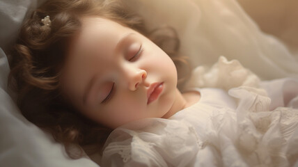 Fototapeta na wymiar cute baby sleeping in bed