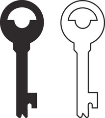 Key Icon in trendy flat and line style set isolated on transparent background. use for open locks. collection Key symbol for your apps and website design, logo, UI. Vector