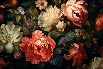Stunning floral designs on a background. Generative AI