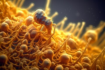 Microorganism bacteria isolated in microscopic world