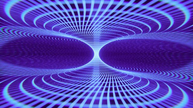 Violet Grid Dimension Loop in a 3D animation