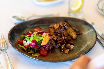 Sautéed Mushrooms with a Fresh Salad