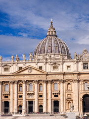 Fototapeta na wymiar St. Peter's basilica view, Rome, Vatican, Italy