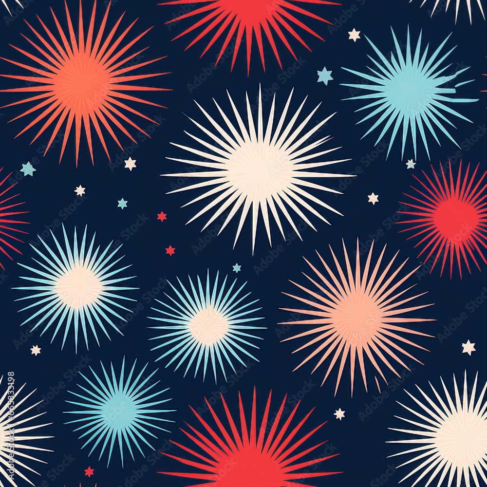 Aufkleber geometric starbursts and rays pattern.
