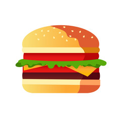 Burger Vintage Image Retro Poster White Background