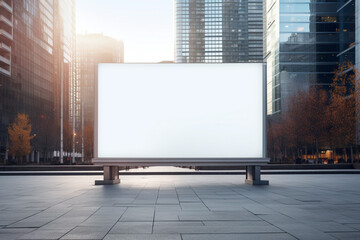 outdoor billboard white screen clean minimalistic, advertising message visual information attract...