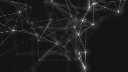 Abstract technology background from lines and dots. Plexus space geometrical backdrop