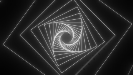 Naklejka premium Travel through abstract neon tunnel. Glowing colorful background.