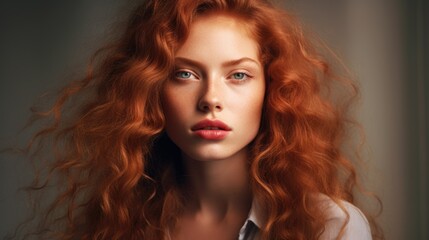 Studio portrait of a beautiful young woman with beautiful makeup on a plain background. Style, fashion and beauty concept