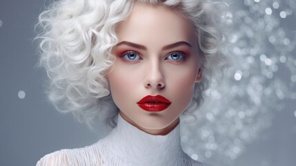 Portrait of a beautiful young woman with beautiful makeup. Style, fashion and beauty concept