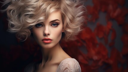 Portrait of a beautiful young woman with beautiful makeup. Style, fashion and beauty concept