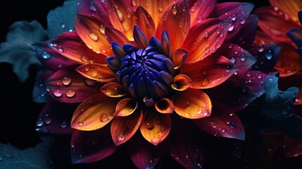Colorful dark and moody flower