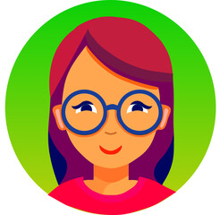 Face of a girl with glasses