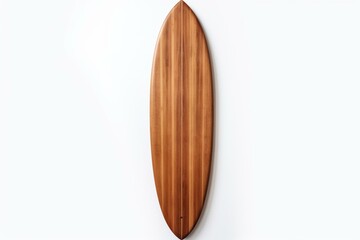 Isolated vintage wooden longboard surfboard for object. Generative AI - obrazy, fototapety, plakaty
