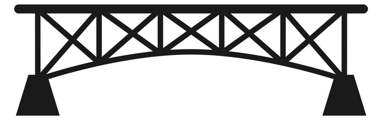 Bridge black silhouette. Urban water construction icon