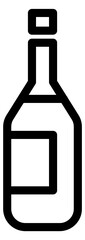 Wine bottle icon. Linear alcohol drink symbol