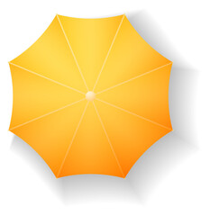 Yellow parasol top view. Sunny beach umbrella © MicroOne