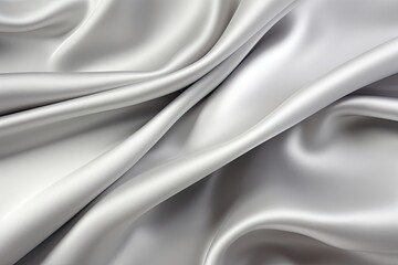 Fototapeta premium Silver silk fabric background - generative ai