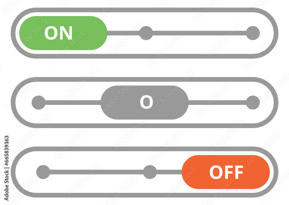 Poster on off slider button. color user interface element