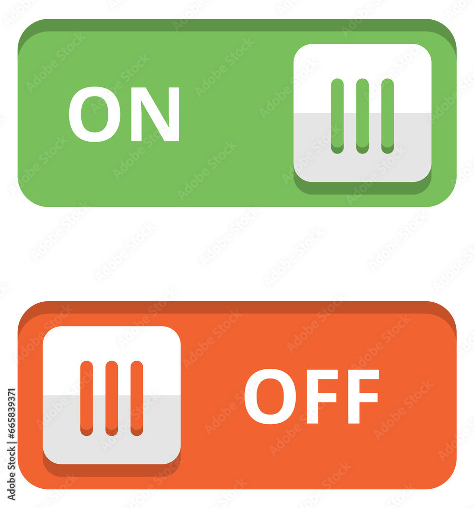Poster on off toggle in material design style. interface element
