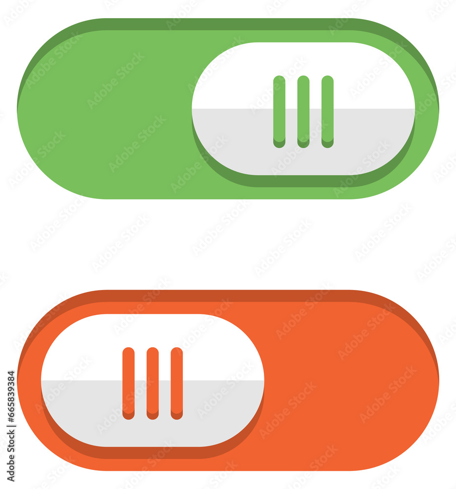 Poster push slider element. web app toggle control
