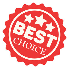 Best choice round badge. Red premium label