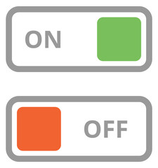 Color on off slider. Simple interface switch