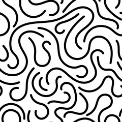 Abstract curve lines seamless pattern. Wavy texture