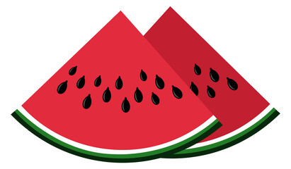 Watermelon slice icon. Sweet red juicy fruit