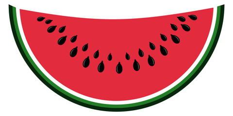 Juicy red watermelon slice. Summer fresh icon